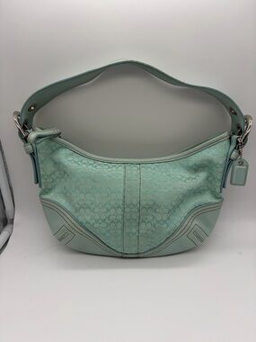 RARE Coach Seafoam/Teal Mini Signature C Bag